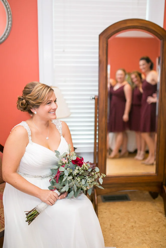 Bride and her bridesmaids | Mountain Run Winery | Best Culpeper Wedding Venues