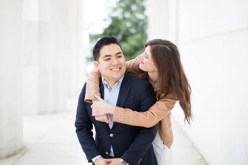 Fun engagement photos at the DC monuments | Washington DC Candid Photographer | Megan Rei Photography