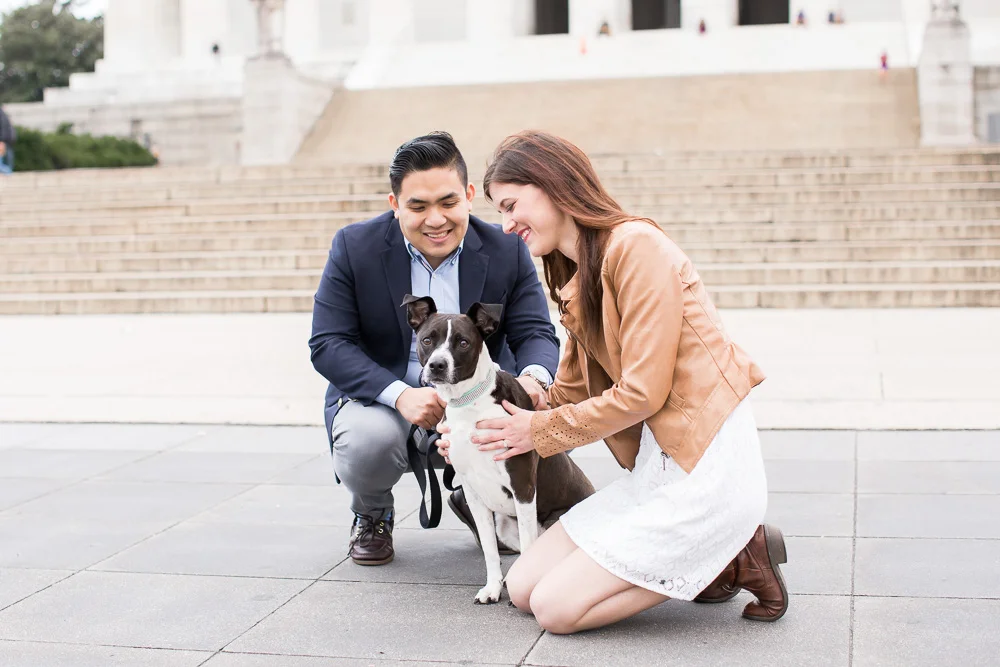 Engagement photos with dog | Washington DC Dog Photographer | Pet photography in Washington DC