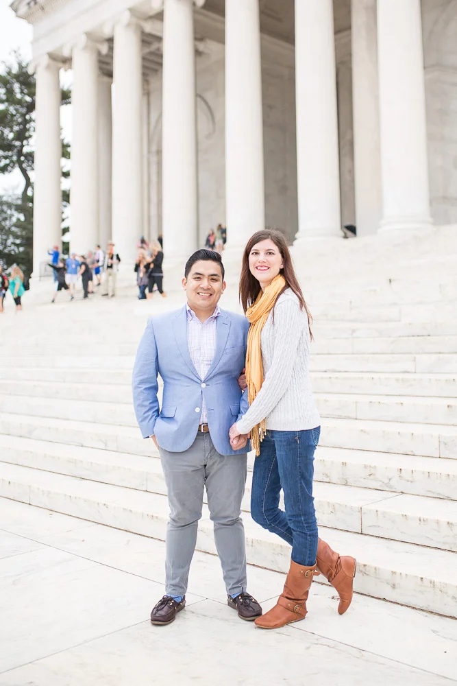 Engagement photos at the Jefferson Memorial | Favorite places to take engagement pictures in DC