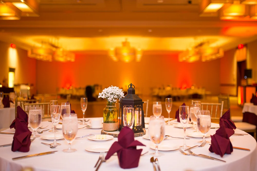 Maroon and orange Hokie wedding reception | Virginia Wedding Photographer | Megan Rei Photography