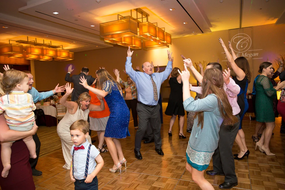 Fun, colorful dance floor photos at Westin Washington Dulles | Dominion Wedding Entertainment | Northern Virginia Wedding DJ