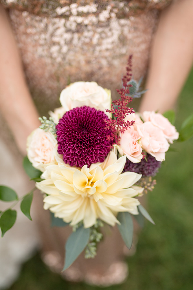 Maroon and blush wedding bouquet from The Arranger's Market | Richmond Virginia Wedding Florist | Megan Rei Photography