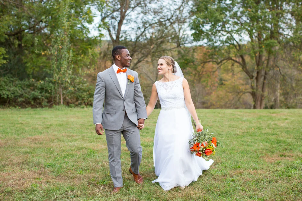 Happy wedding couple at their outdoor wedding in Culpeper, VA | Winery wedding venues in Northern Virginia | Megan Rei Photography