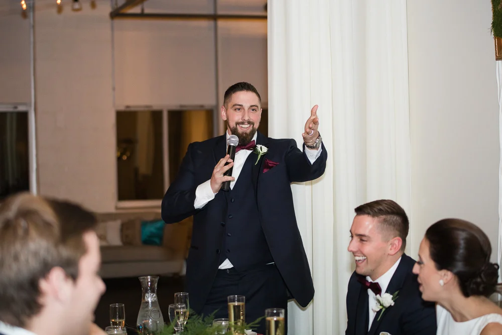 Best man toast at Arbor Loft | Rochester, NY Wedding