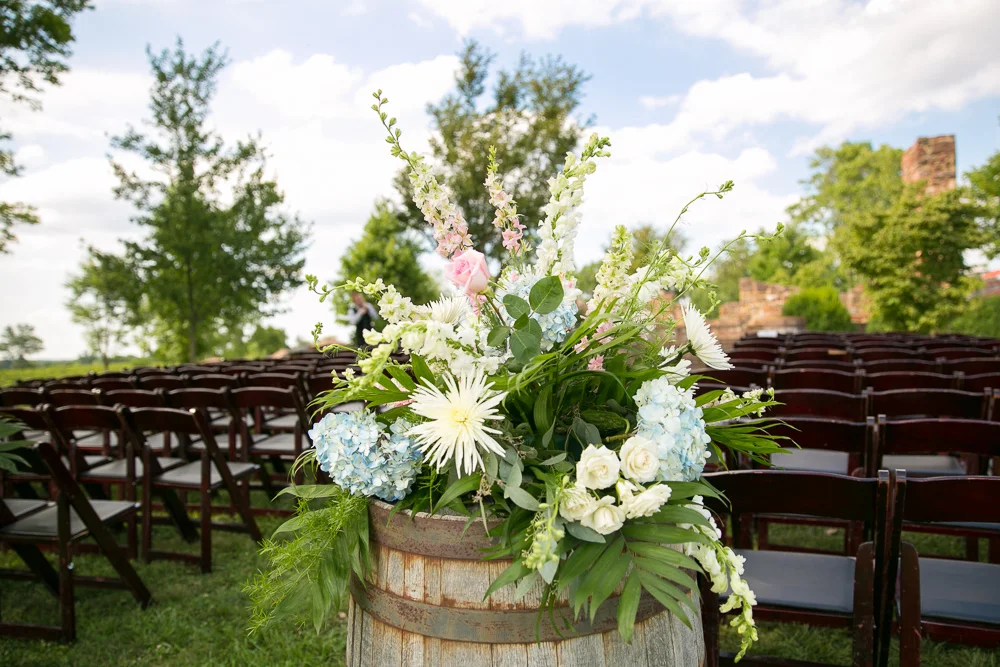 Wedding florals by Flower Gallery of Manassas | The Winery at Bull Run Wedding