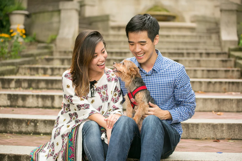 Proposal at the Spanish Steps, Washington DC | Proposal dog | Megan Rei Photography