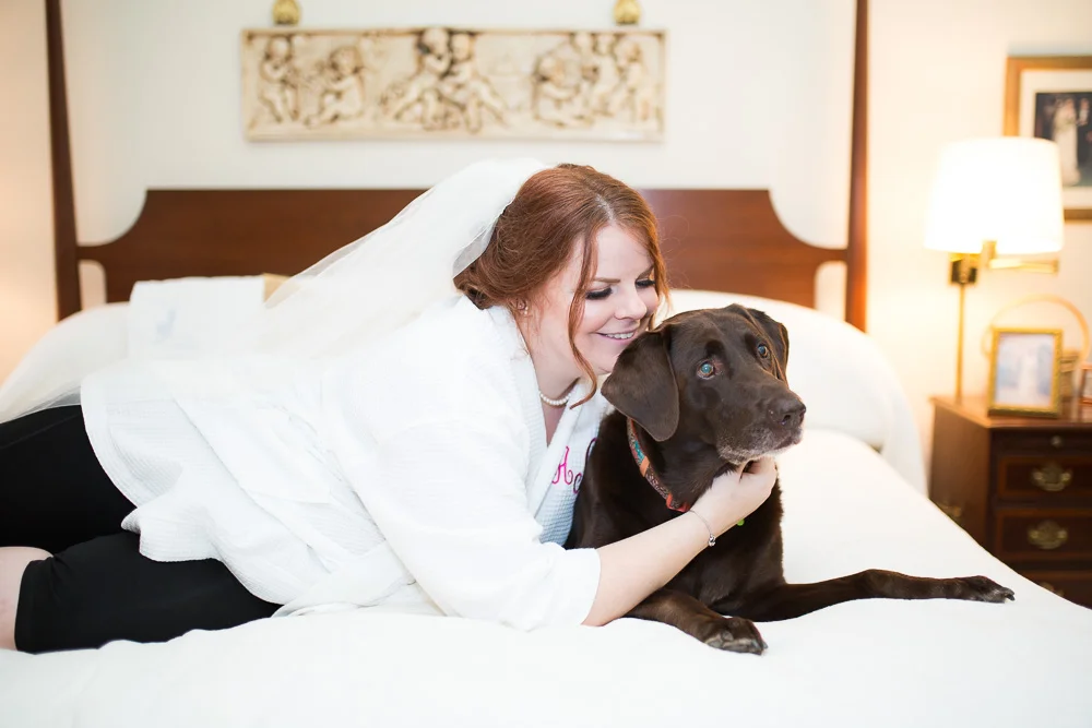 Bride and her dog on the wedding day | Wedding Dog | Richmond Virginia Dog Photographer