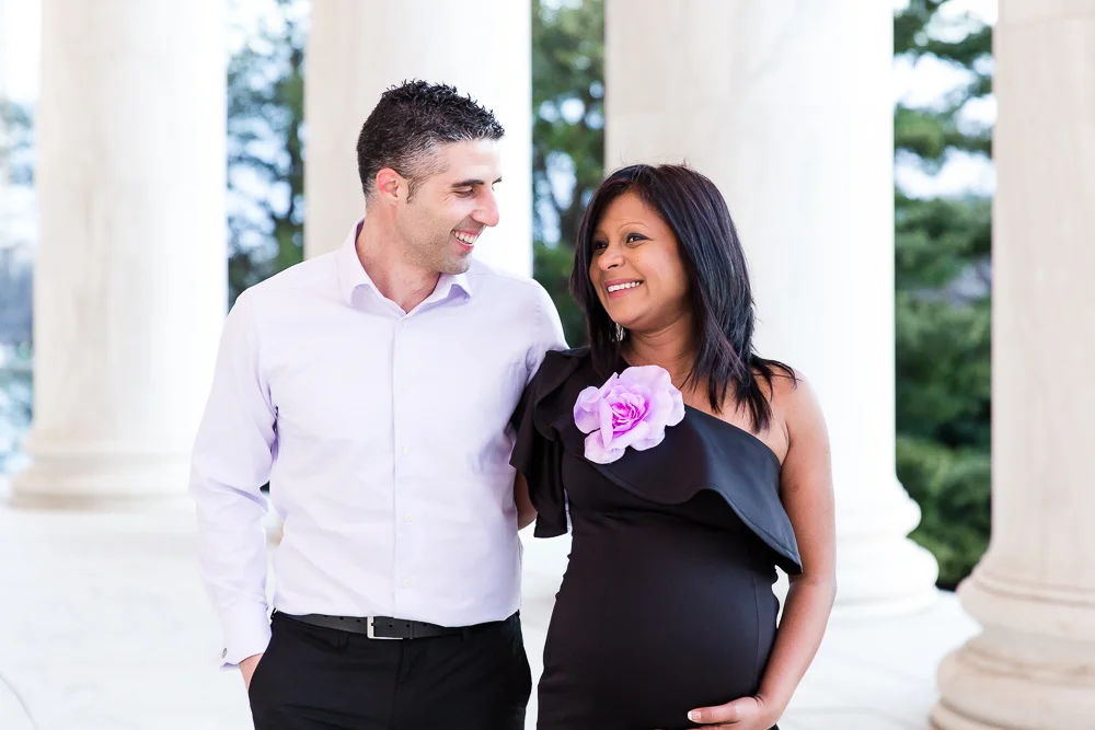 Candid maternity photography in Washington DC | Jefferson Memorial maternity photos
