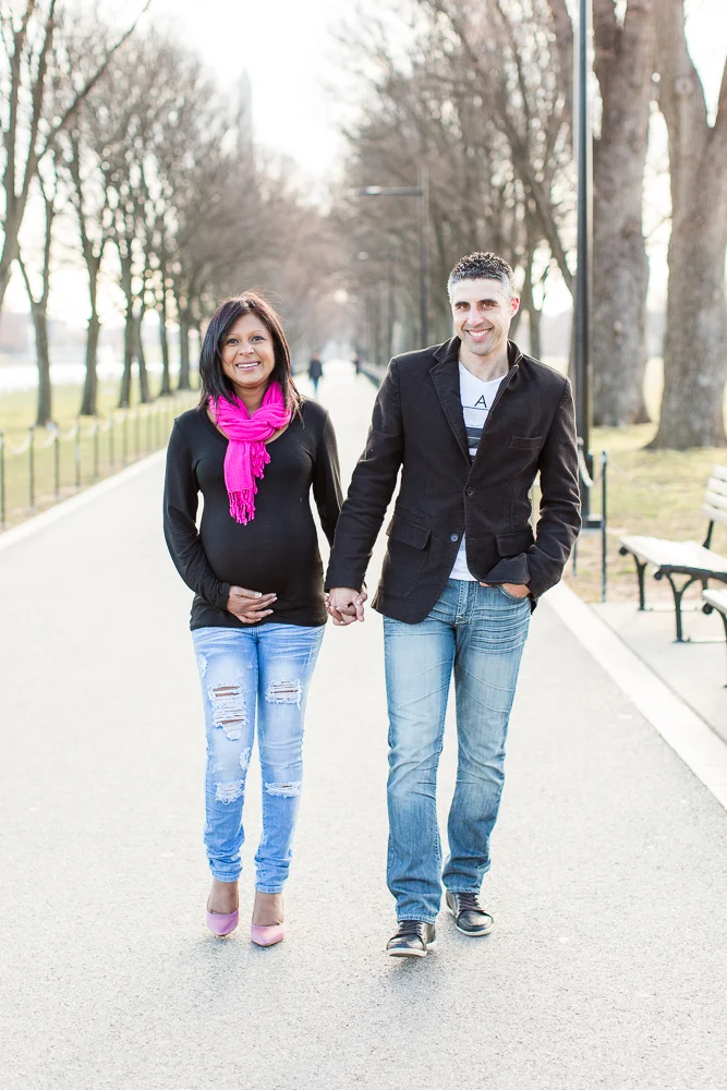 Candid maternity photos near the DC monuments | Washington DC Maternity Photographer