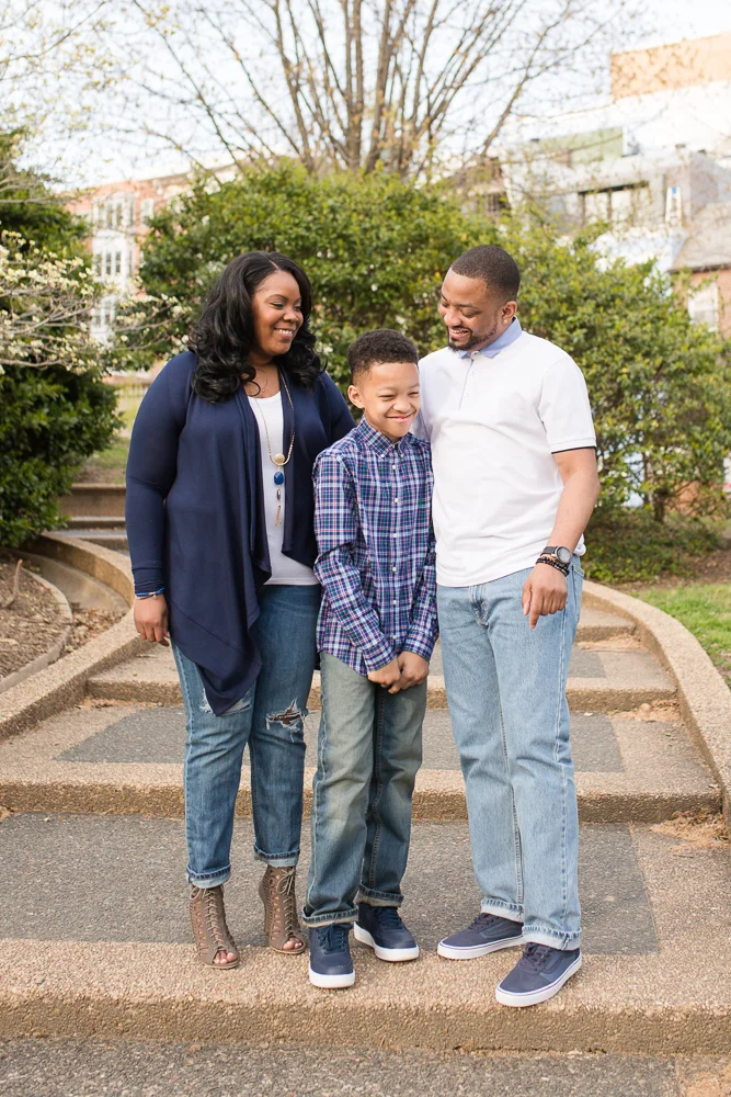 Fun family photo at Meridian Hill Park in Columbia Heights, DC