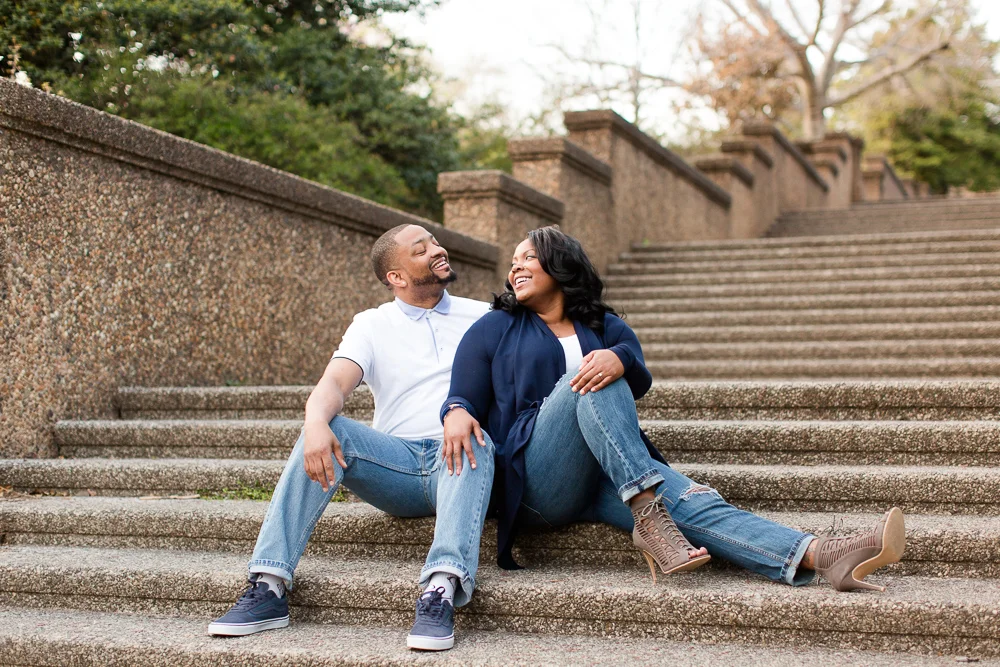 Engaged couple after their proposal at Meridian Hill Park | Favorite Engagement Locations in Washington, DC | Megan Rei Photography