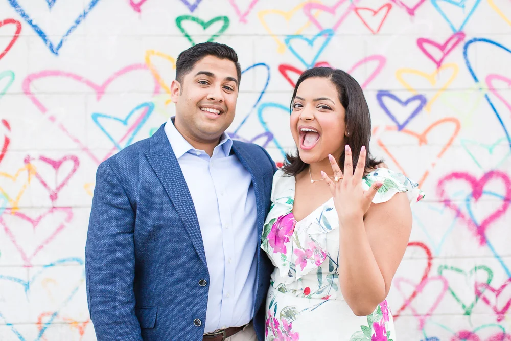 So happy to be engaged! Surprise wedding proposal at Union Market | DC Proposal Photographer | Megan Rei Photography