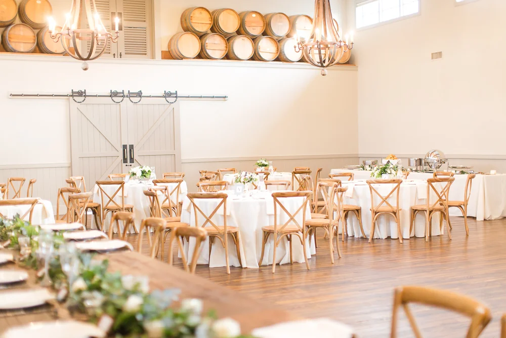 Beautiful wedding reception round tables at King Family Vineyards | Crozet Wedding Reception Venues