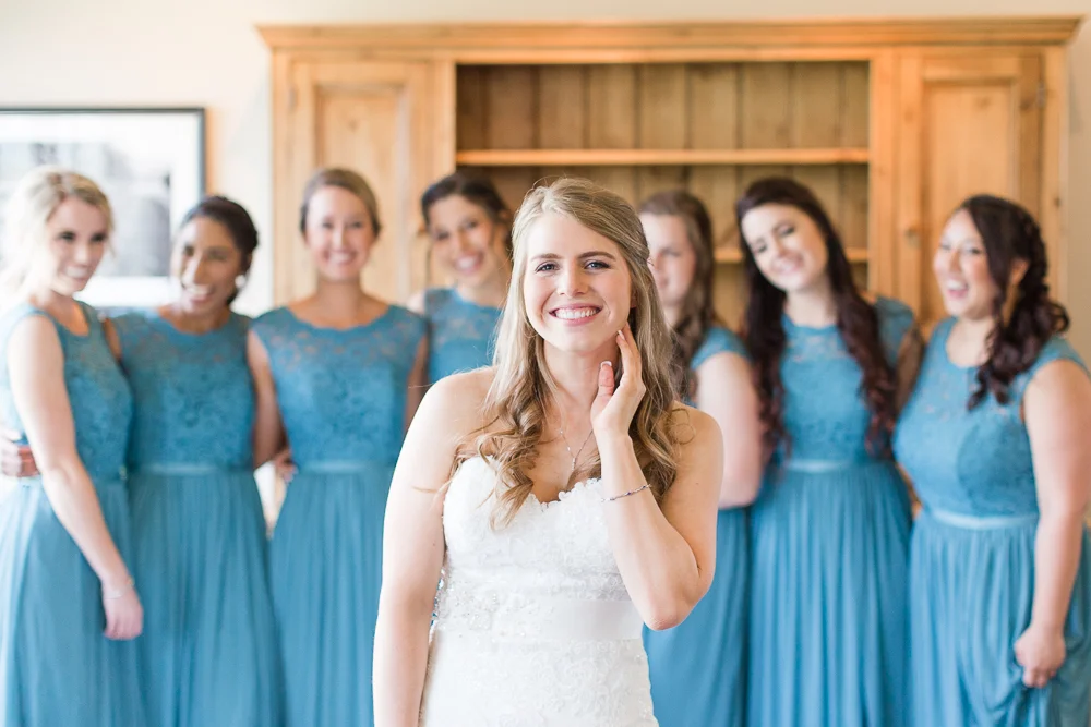 Bride and her bridesmaids at King Family Vineyards | Best winery wedding venue in Virginia | Megan Rei Photography