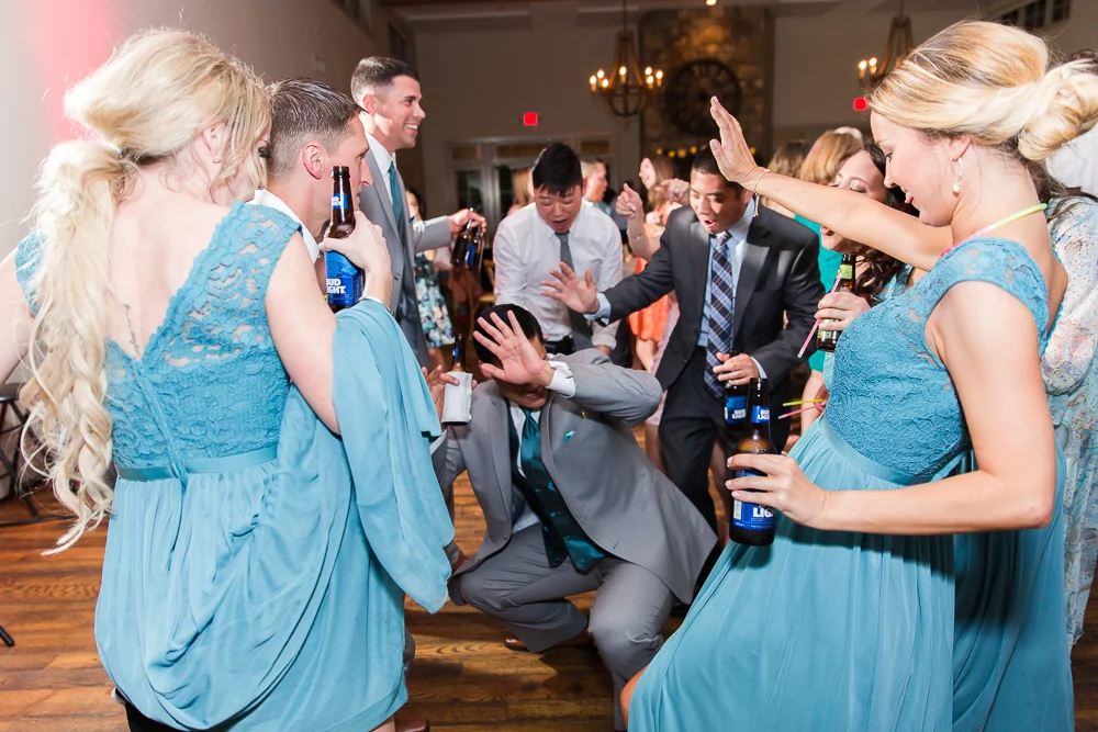 Wedding guests having fun during the reception | Fun wedding photography in Crozet, VA