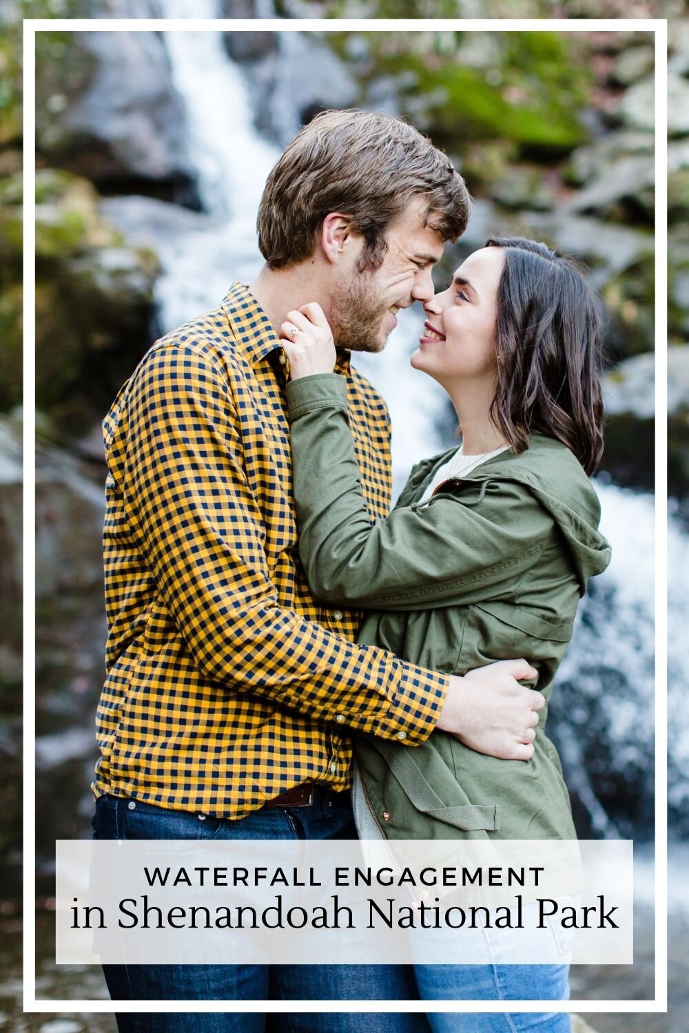 Waterfall engagement in Shenandoah National Park