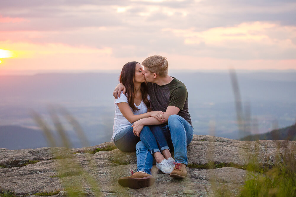 Skyline Drive sunset engagement in Shenandoah