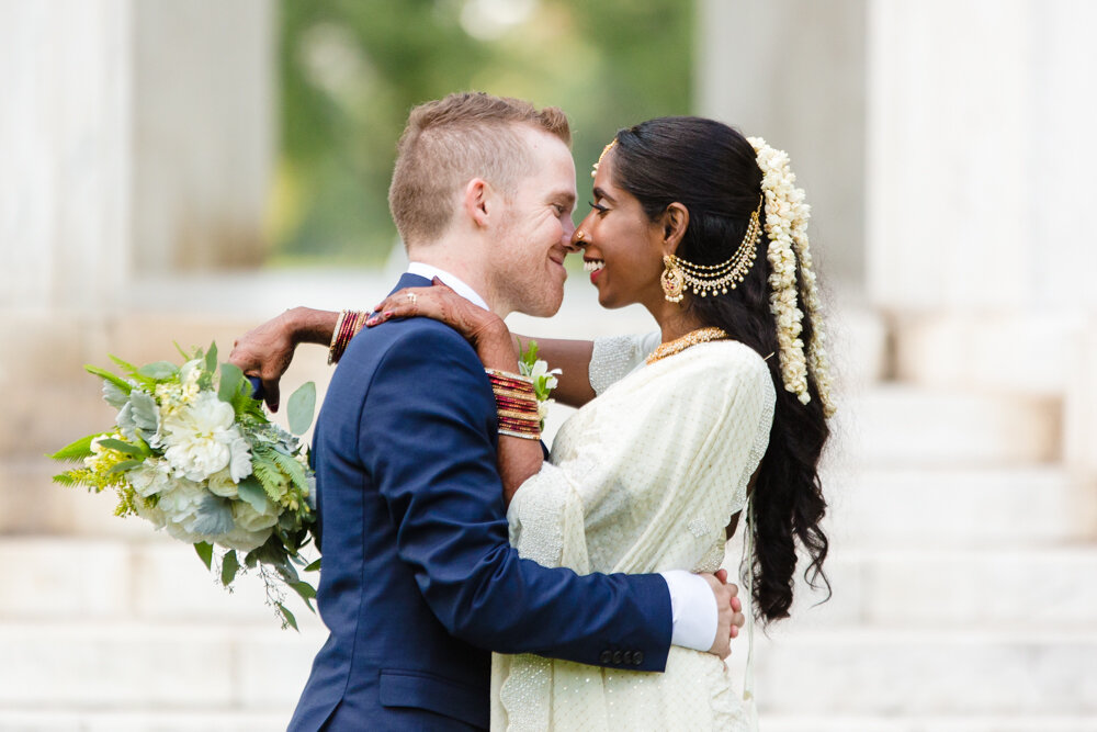 Wedding couple at the DC War Memorial