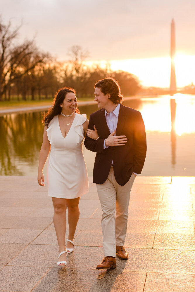 Surprise sunrise proposal at the Reflecting Pool
