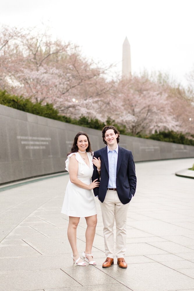 Cherry blossom engagement photos in DC