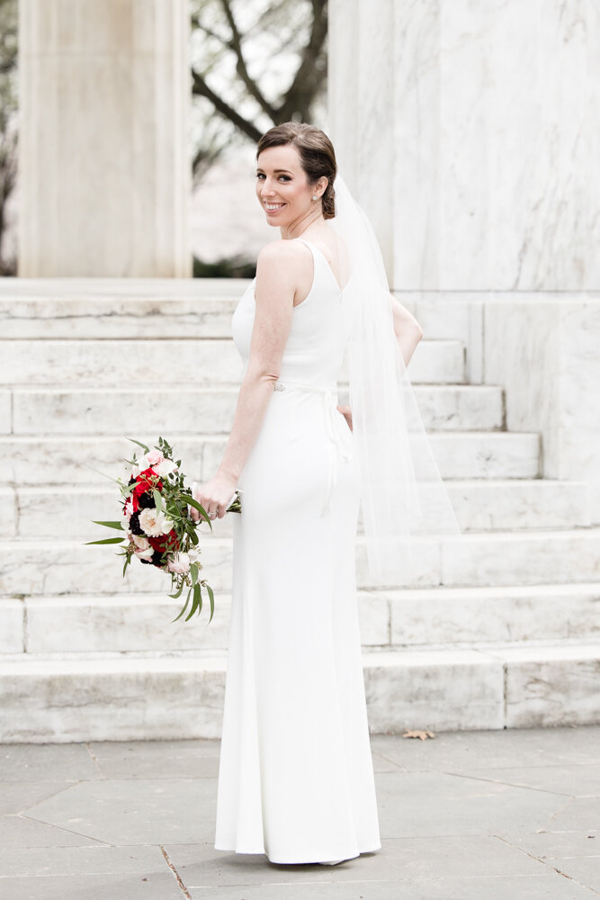 Bridal portrait on the National Mall in Washington, DC