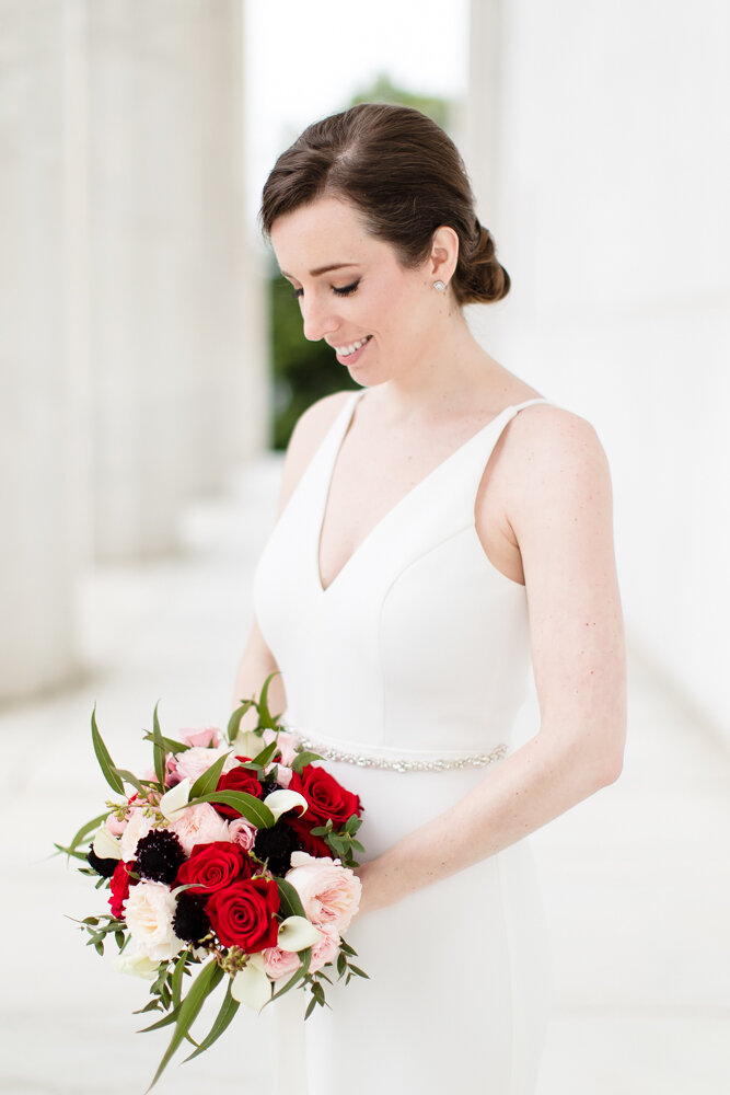 Bridal portrait at the Lincoln Memorial in DC