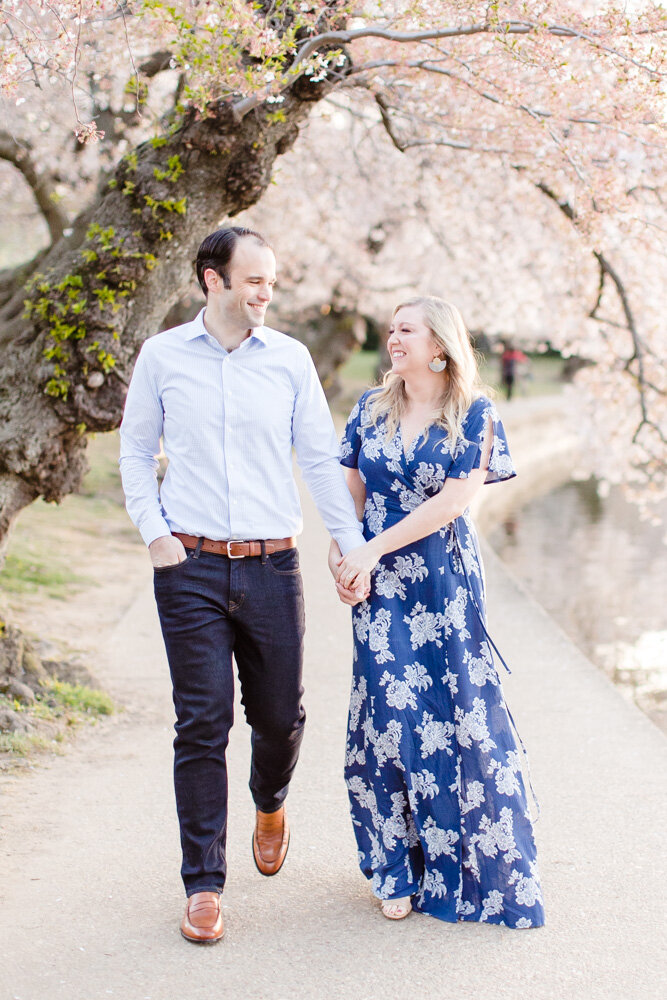 DC cherry blossom engagement session