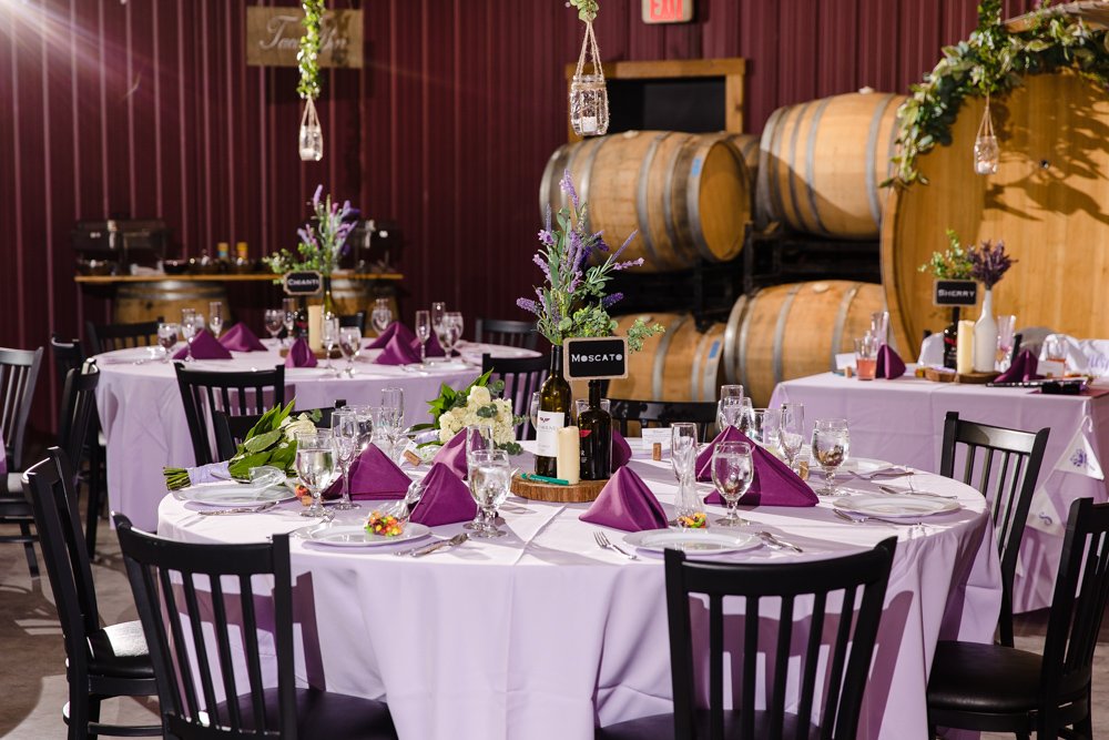 Wedding reception at Naked Mountain Winery in Markham, VA