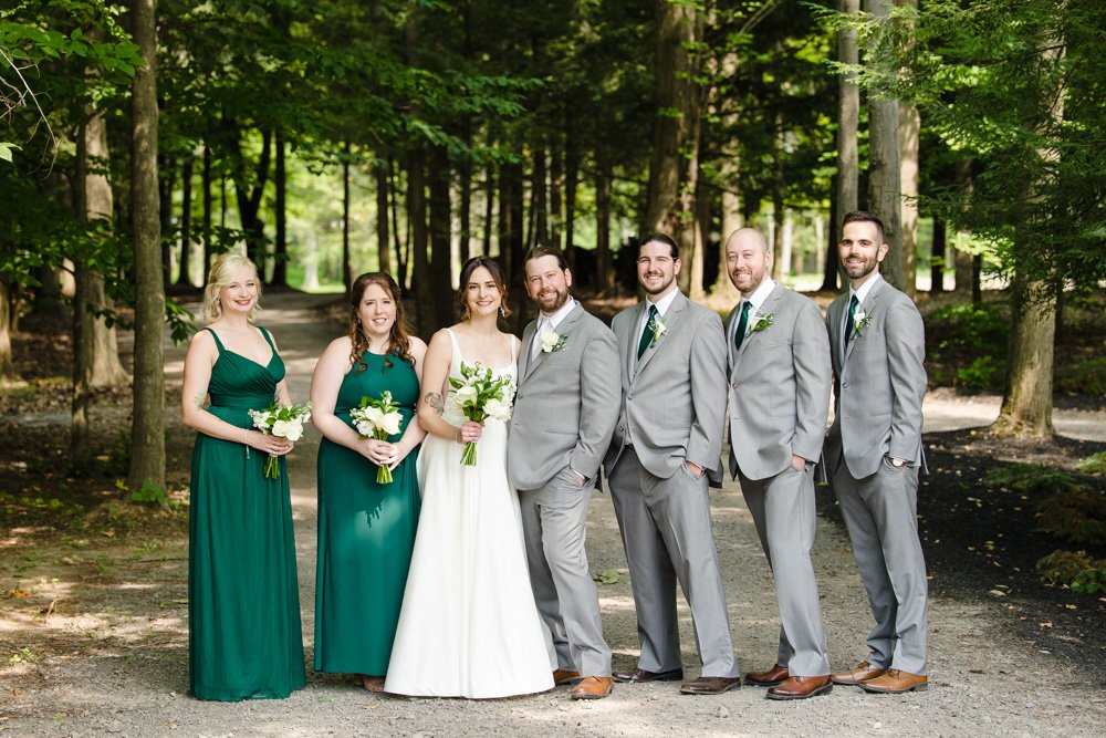 Wedding party before the ceremony at Lodge at Shadow Hill