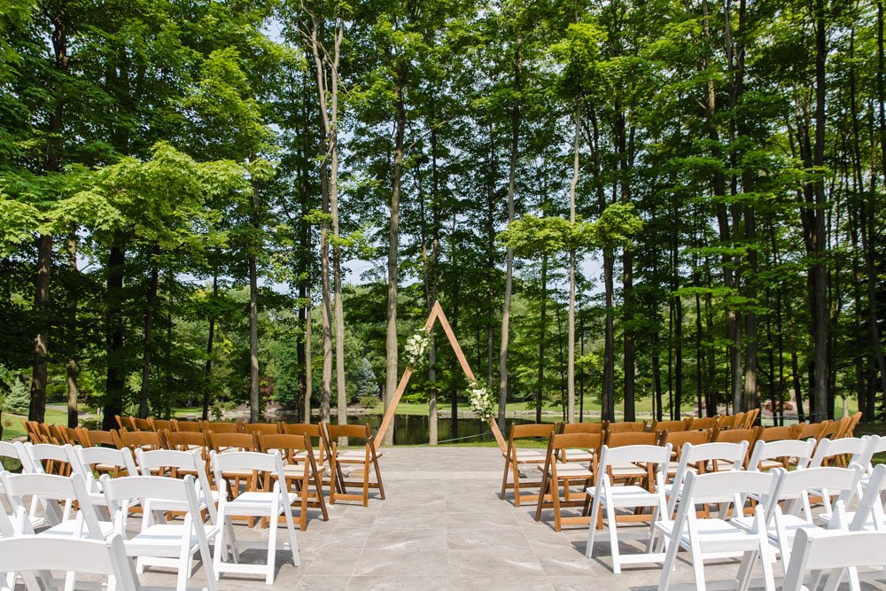 Wedding ceremony setup at Lodge at Shadow Hill