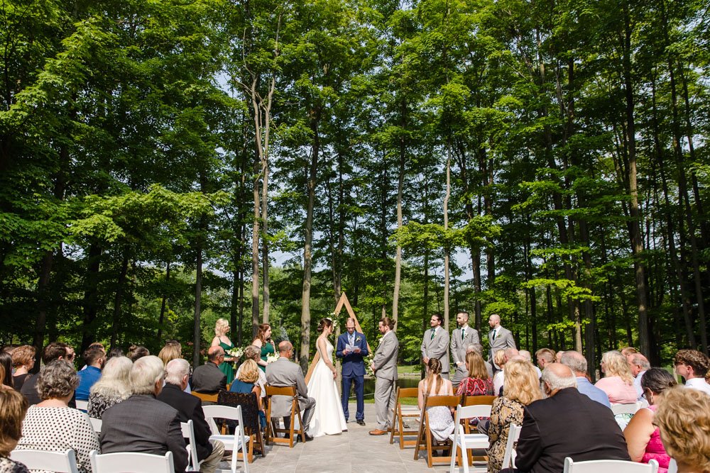 Wedding ceremony at the Lodge at Shadow Hill in Ontario, NY