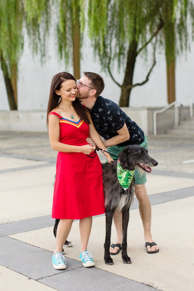 Couple with their dog at the Kennedy Center