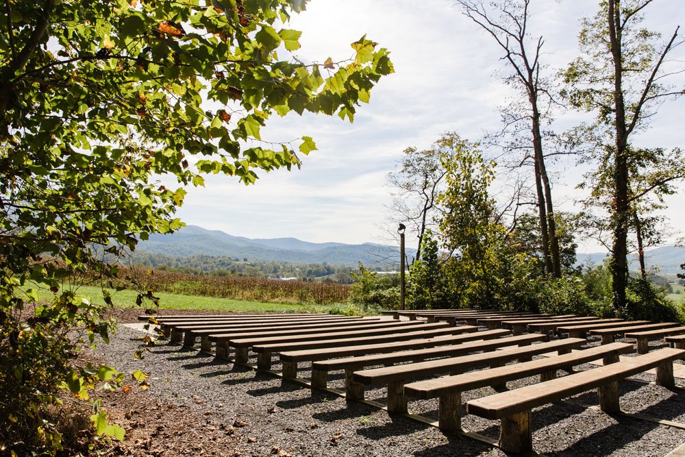 Ceremony with mountain views