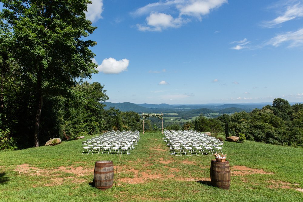 Wedding ceremony site at Lydia Mountain overlooking Shenandoah Valley