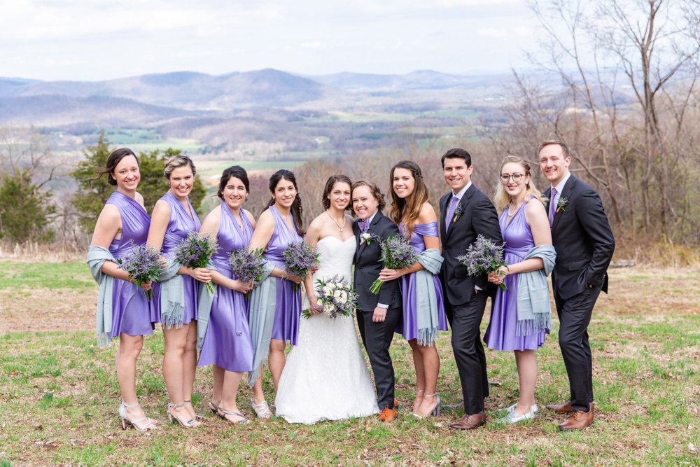 Wedding party photos with the Shenandoah Valley