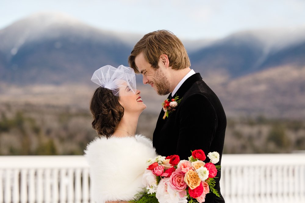 Bride and groom at Omni Mount Washington Resort