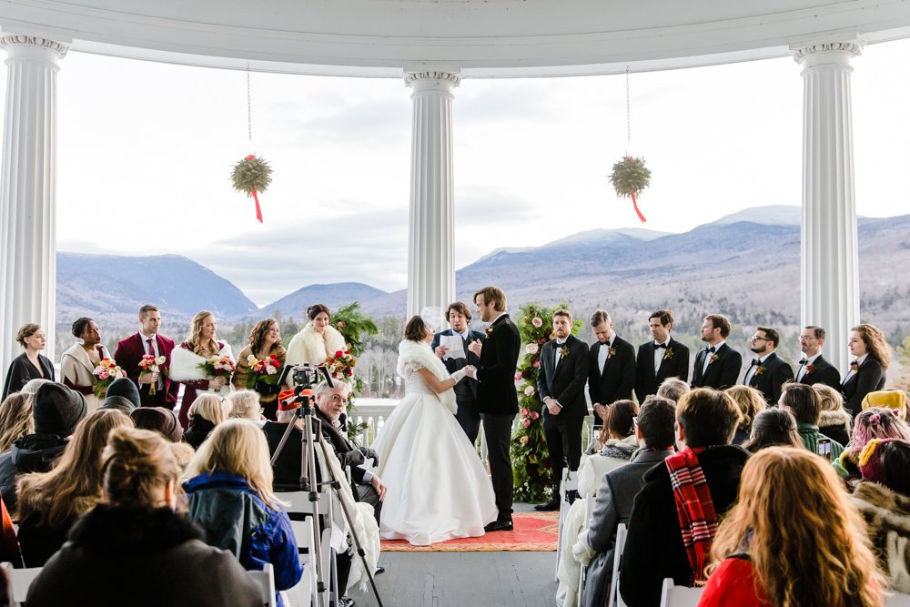 Omni Mount Washington Resort winter wedding ceremony