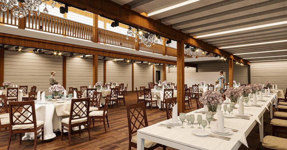 Digital rendering of Brentsville Hall reception hall
