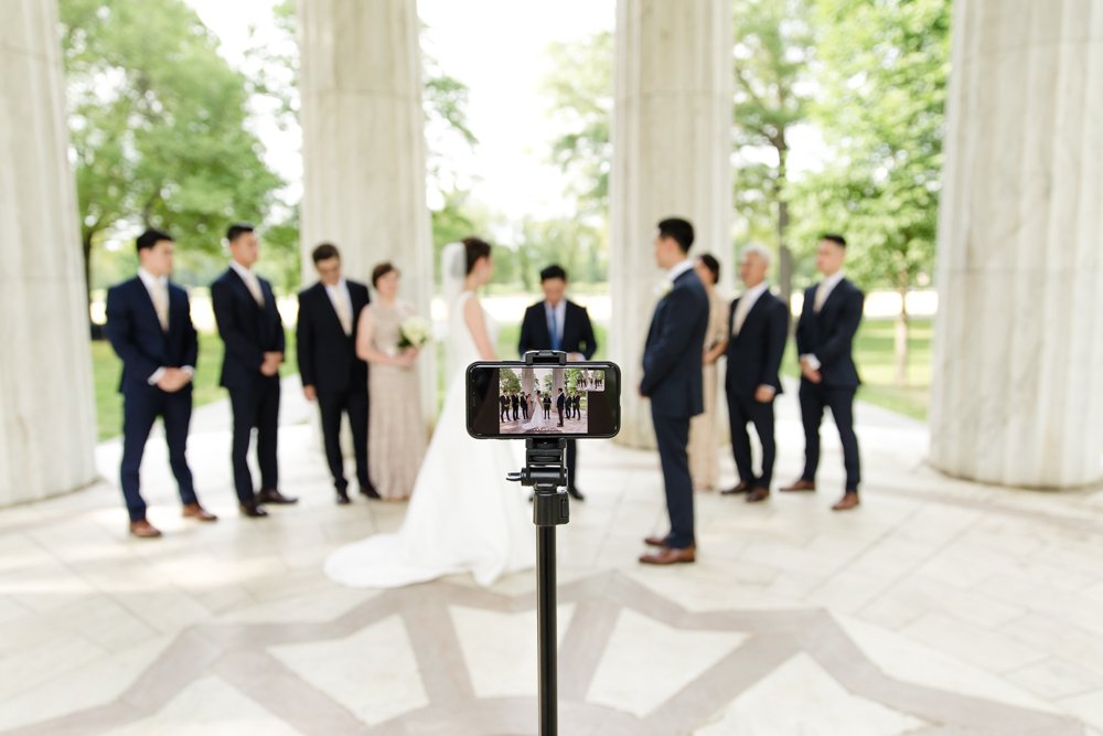 Livestreaming intimate wedding ceremony at the DC War Memorial