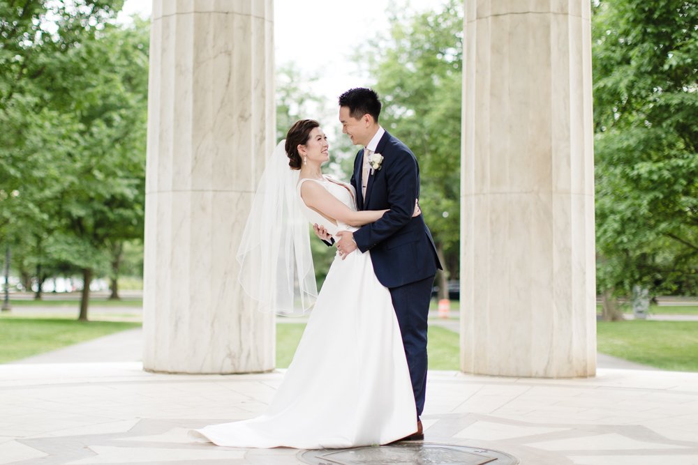 Wedding photos inside the DC War Memorial
