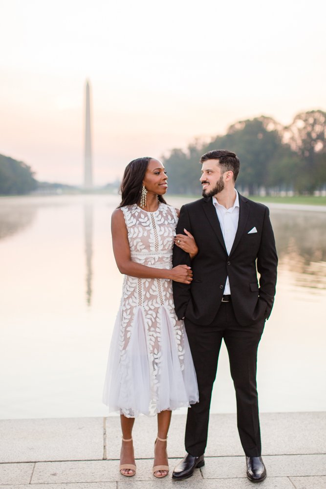 Reflecting Pool wedding portraits in Washington, DC