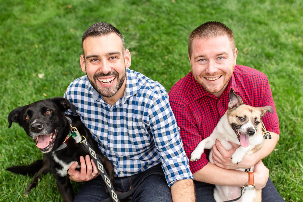 Gay couple with their dog in Washington, DC