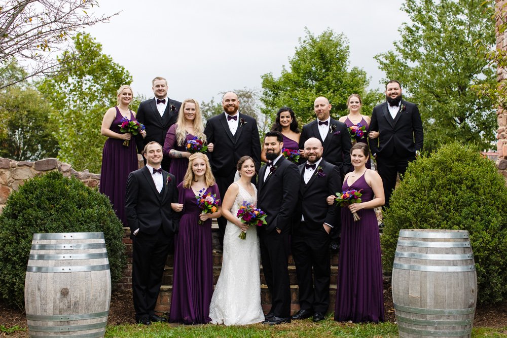 Wedding party at the Hillwood Ruins