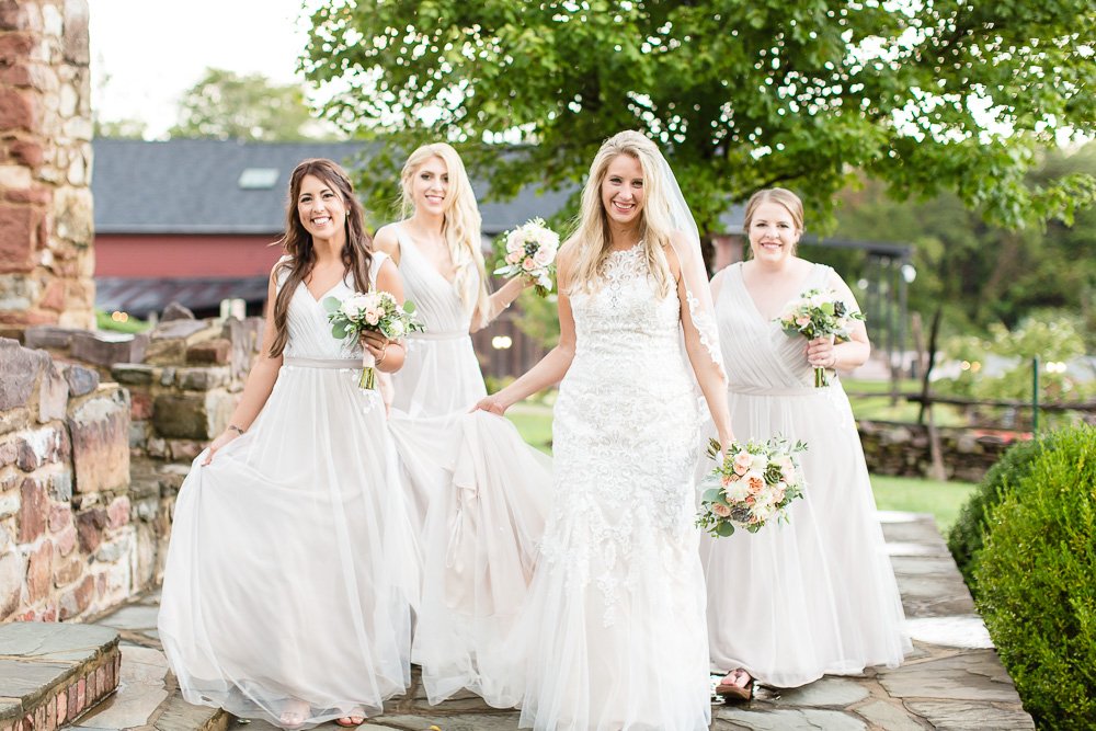 Bride and her bridesmaids