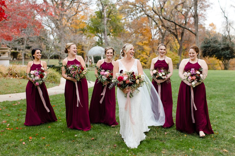 Candid bridal party photo