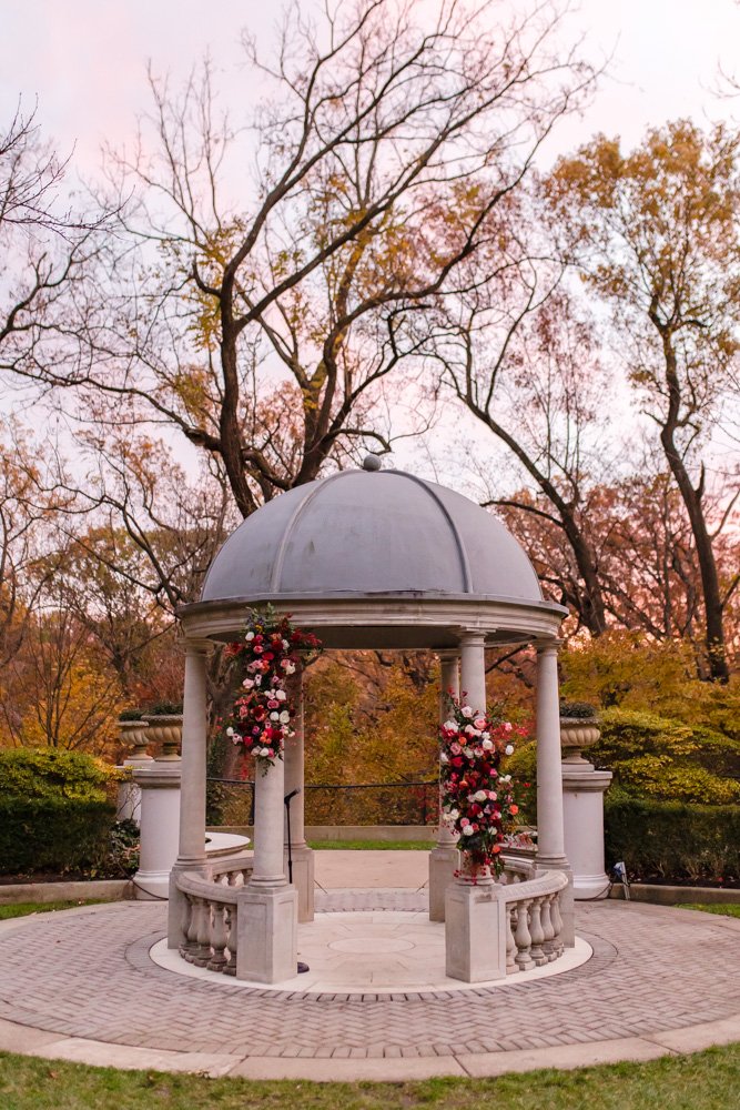 Sunset over the gazebo at the Omni Shoreham Hotel