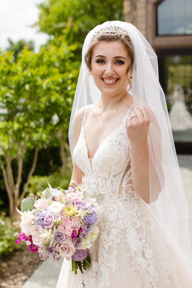 Smiling bride on her wedding day