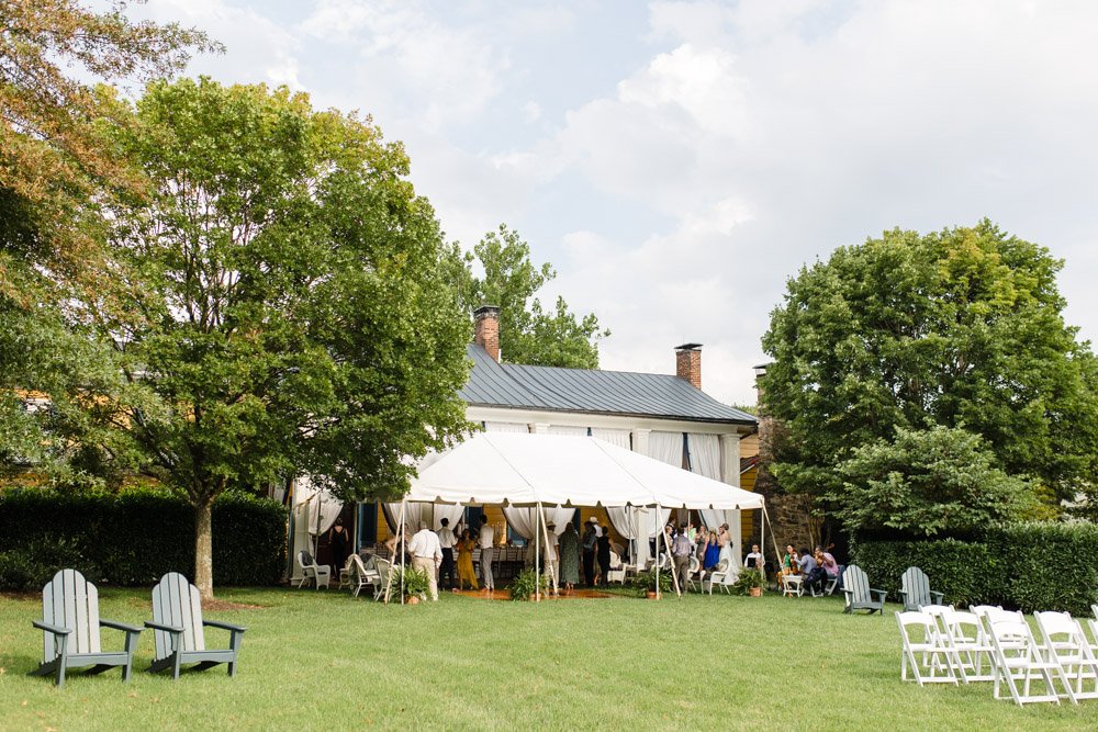 Outdoor wedding reception at the Inn at Little Washington