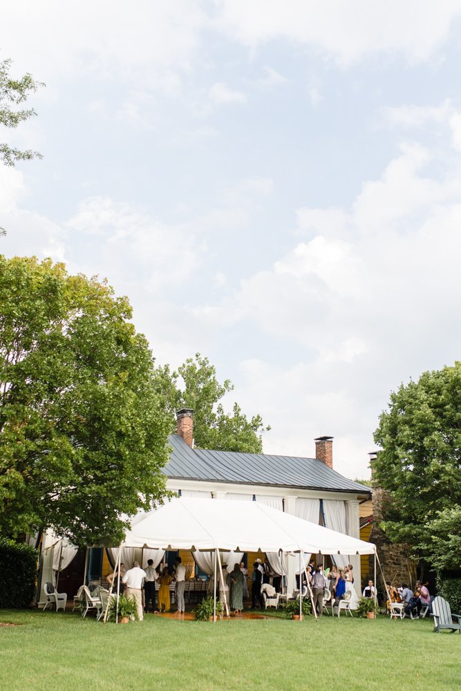 View of a sunny summer wedding at the Inn at Little Washington in Virginia